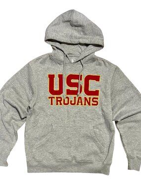USC Trojans NCAA Embroidered Gray Pullover Hoodie Sweatshirt, Men's Small
